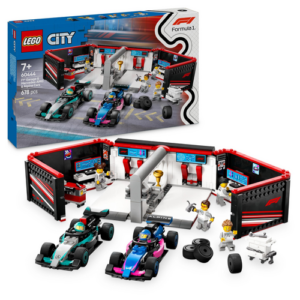 Garage de F1 & voitures Mercedes-AMG & Alpine lego 60444