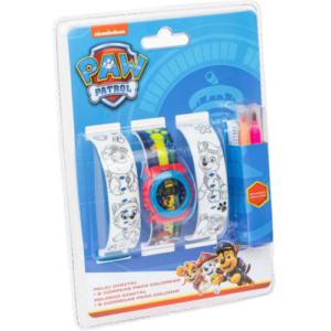 Montre avec des bandes de couleur Paw Patrol