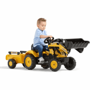 Tractopelle à pédales Komatsu avec remorque Falk Toys