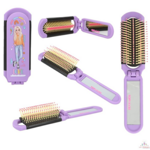 brosse a cheveux pliante avec miroir
