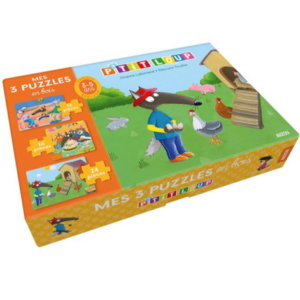 Mes 3 puzzles en bois Ptit Loup