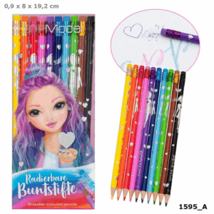 Paquet de 10 crayons de couleur effaçables Topmodel