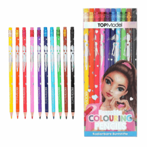 Paquet de 10 crayons de couleur effaçables Topmodel
