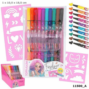 Paquet de 10 stylos de couleurs différentes Topmodel