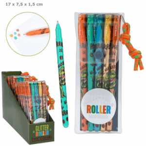 Paquet de 5 Stylos gel pailletés Dino World