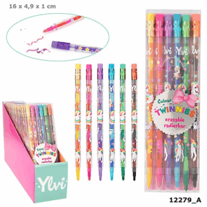 Paquet de 6 crayons de couleur effaçables Licorne