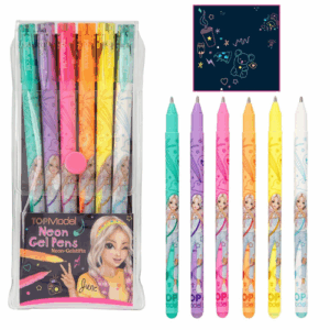 Paquet de 6 stylos gel couleurs fluo Topmodel