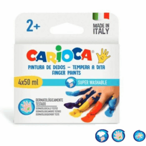 Pack de 4 Peintures à doigts CARIOCA 50ml