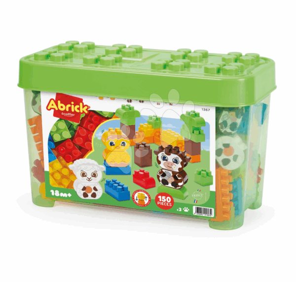 Boîte de construction avec des animaux 150 blocs