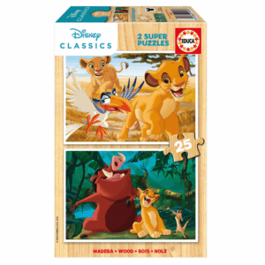 Puzzle en bois 2×25 Lion King EDUCA