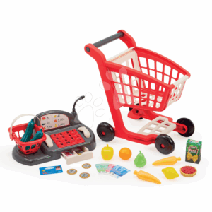 Chariot de courses avec caisse enregistreuse