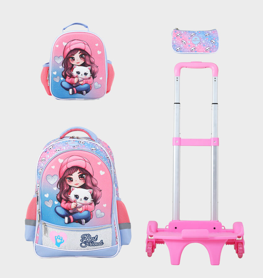 Sac à dos avec chariot 3 pcs GLOSSY BIRD