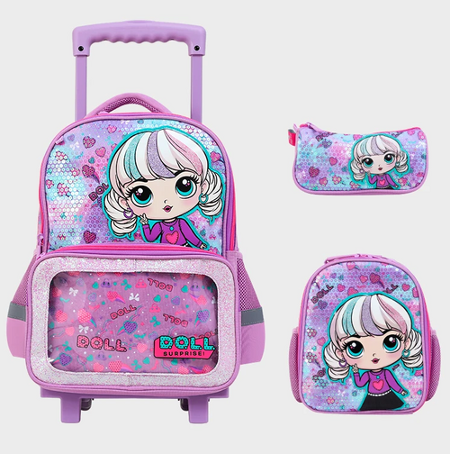 Sac à dos avec chariot 3 Pcs GLOSSY BIRD