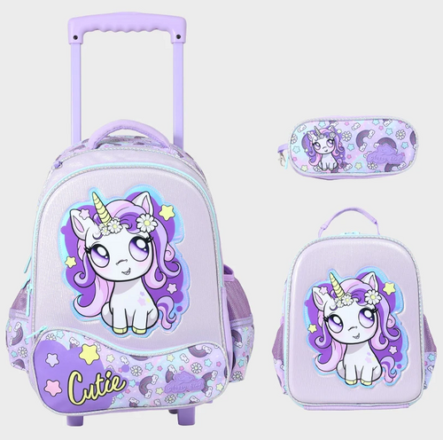 Sac à dos avec chariot 3 Pcs GLOSSY BIRD