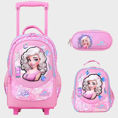 Sac à dos avec chariot 3 pcs GLOSSY BIRD