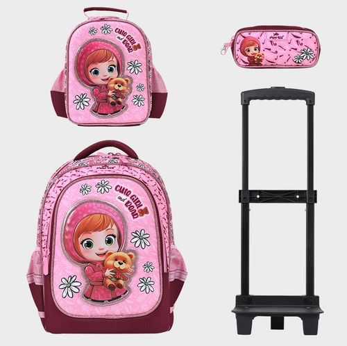 Sac à dos avec chariot 3 pcs GLOSSY BIRD