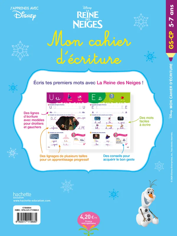 Mon cahier d'écriture GS-CP Frozen HACHETTE – Image 4