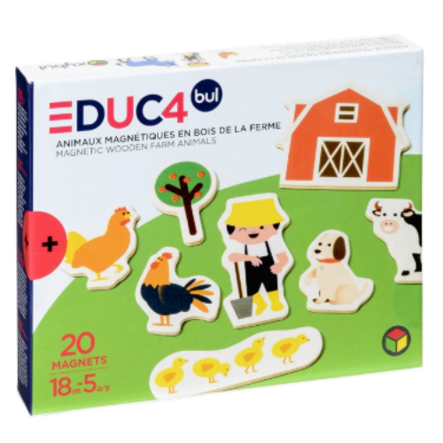 Animaux de la ferme magnétiques en bois OXYBUL
