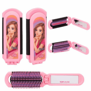 Brosse à cheveux pliante avec miroir TOPMODEL