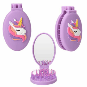 Brosse a cheveux pliante licorne