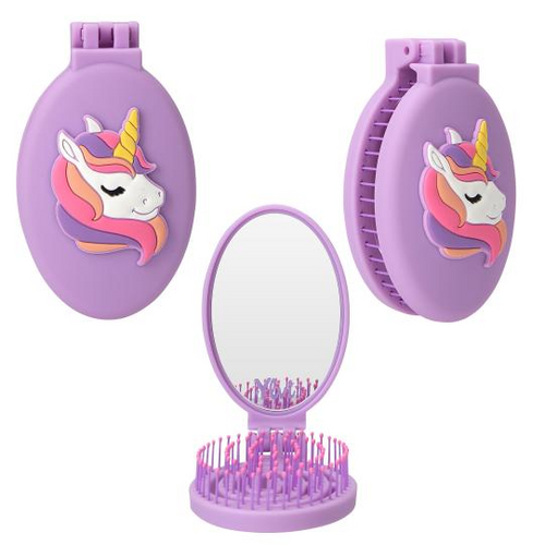 Brosse a cheveux pliante licorne