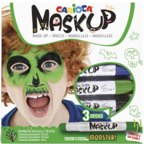 Peintures pour le Visage Mask Up Monster 3 Pcs CARIOCA