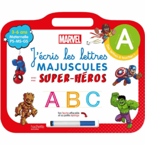 j'écris les lettres majuscules super-héros Marvel Hachette