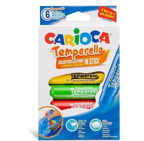 Boîte de 6 barres solides de gouache CARIOCA