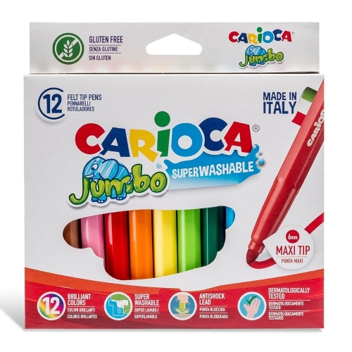 Feutres Jumbo Maxi 12 Pcs CARIOCA