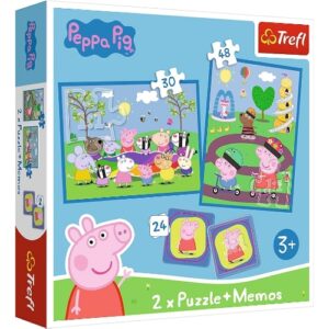 Pack 2 puzzles + memos Peppa Pig TREFL