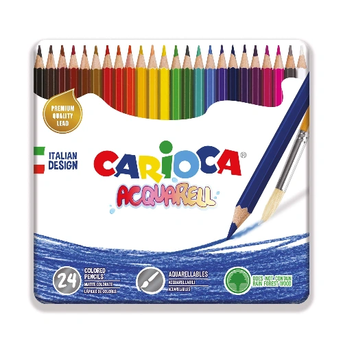 Boîte métallique de crayons 24 couleurs CARIOCA