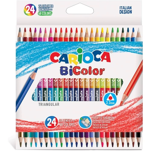 Crayons Triangulaires BiColor 24 Pcs CARIOCA
