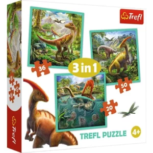 Puzzle 3 en 1 Dinosaures TREFL