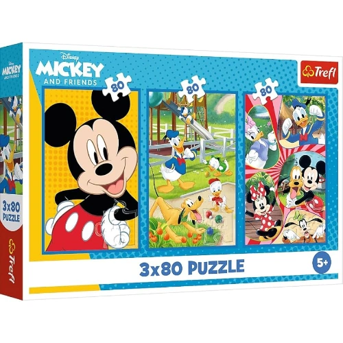 Puzzle 3x80 pcs Mickey et ses amis TREFL