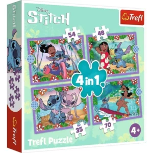 Puzzle 4 en 1 Stitch TREFL