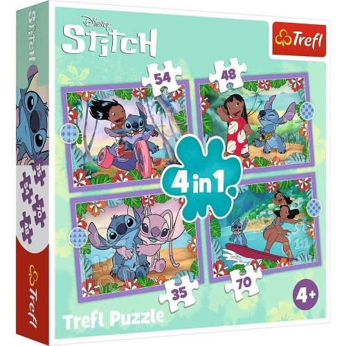 Puzzle 4 en 1 Stitch TREFL