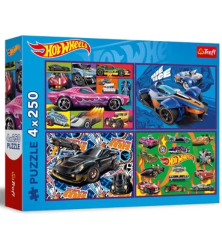 Puzzle 4x250 pcs Hot Wheels TREFL