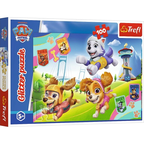 Puzzle Glitter Paw Patrol 100 pcs Trefl
