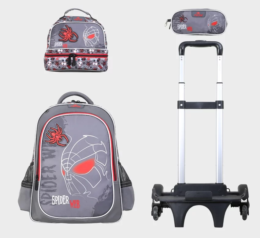 Sac à dos avec chariot 3 pcs spiderman GLOSSY BIRD