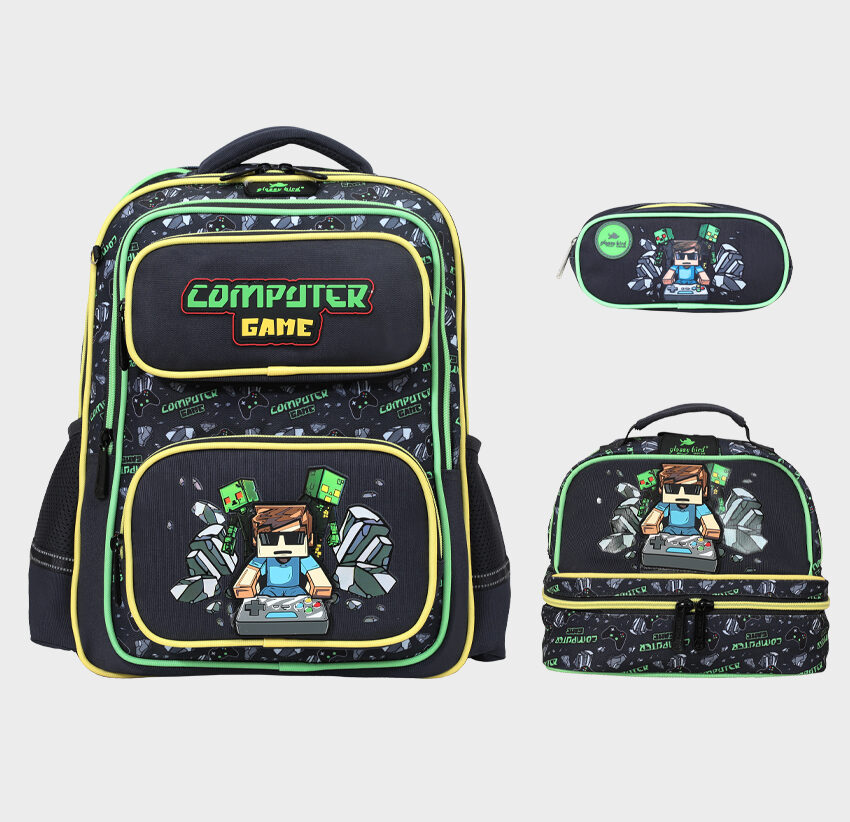 Sac à dos 3 pcs GLOSSY BIRD minecraft