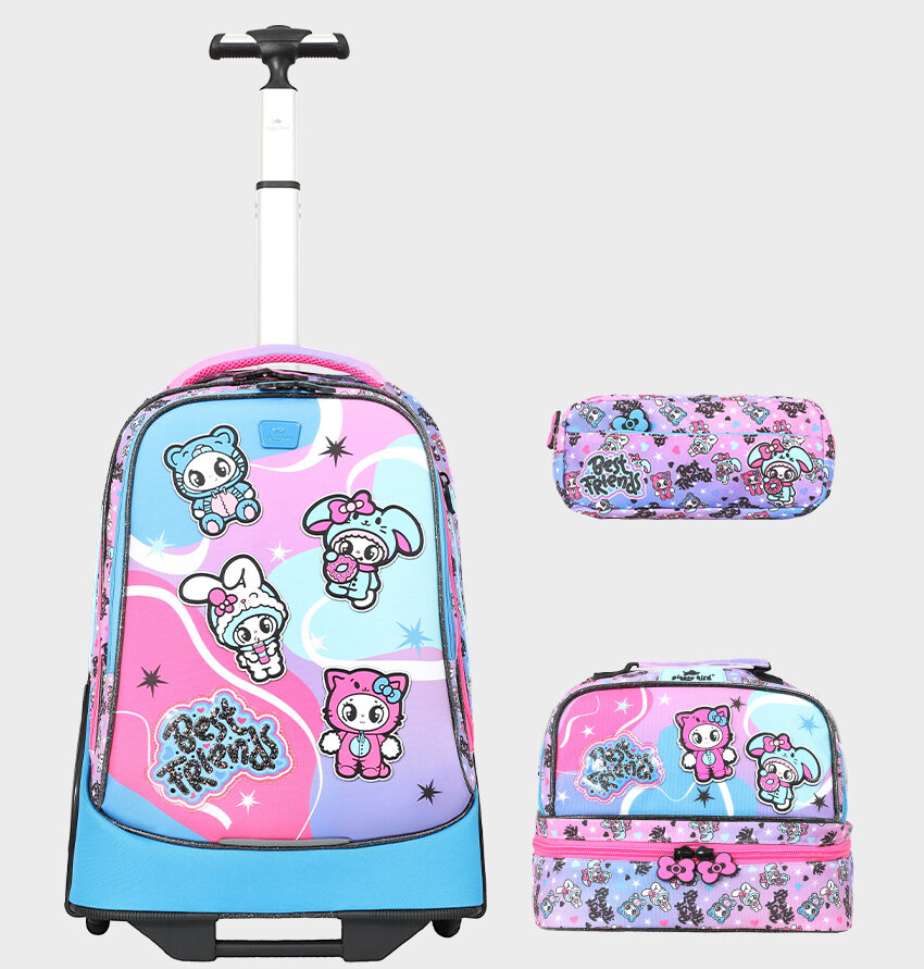 Sac à dos avec chariot 3 pcs GLOSSY BIRD