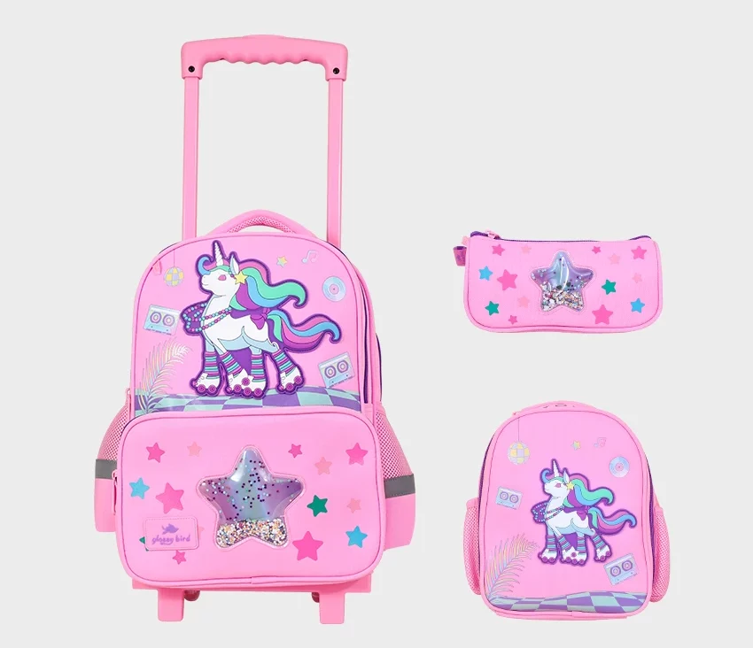 Sac à dos avec chariot 3 pcs GLOSSY BIRD