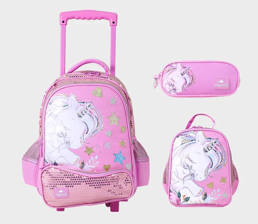 Sac à dos avec chariot 3 pcs GLOSSY BIRD