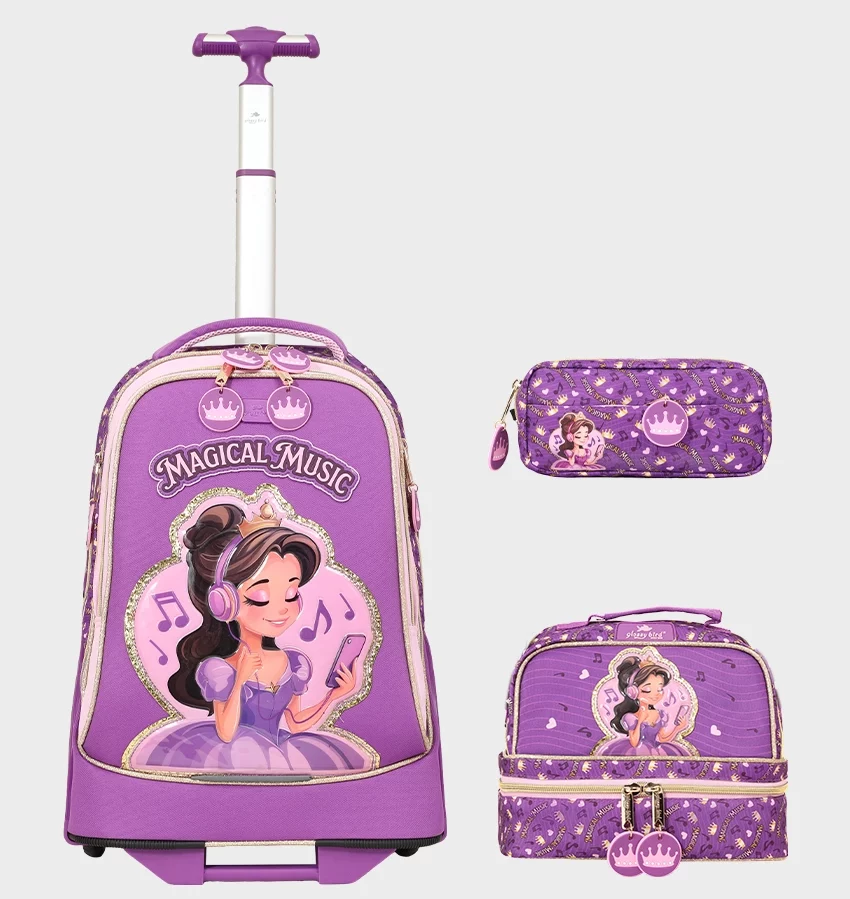 Sac à dos avec chariot 3 pcs GLOSSY BIRD magical