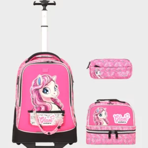 Sac à dos avec chariot 3 pcs GLOssy bird