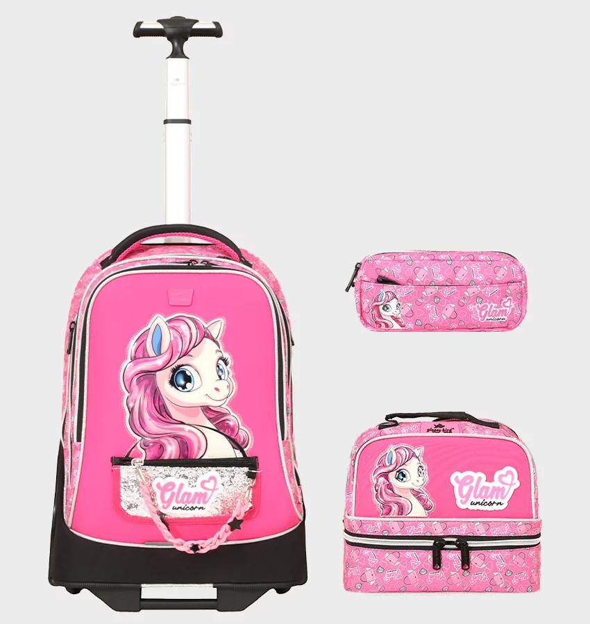 Sac à dos avec chariot 3 pcs GLOssy bird
