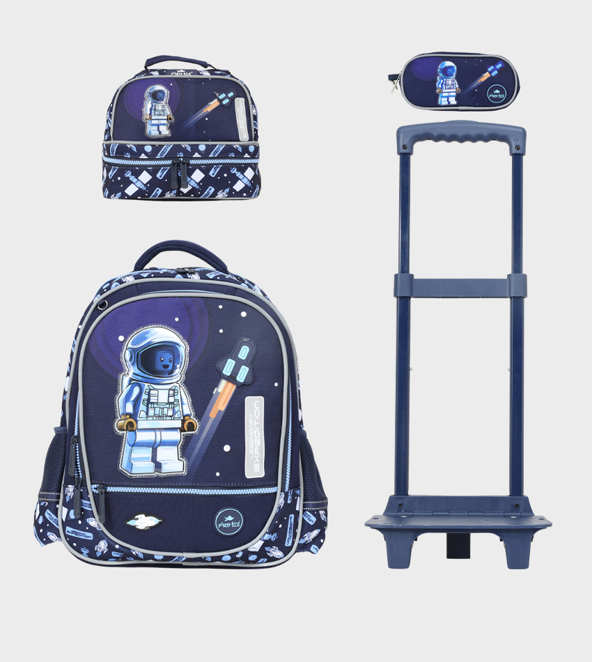 Sac à dos avec chariot 3 pcs espace GLOSSY BIRD