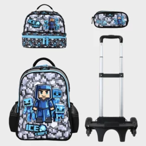 Sac à dos avec chariot 3 pcs minecraft GLOSSY BIRD