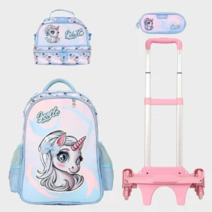 Sac à dos licorne avec chariot 3 pcs GLOSSY BIRD