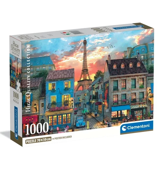 Puzzle 1000 pcs Rues de Paris Clementoni